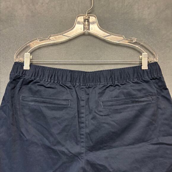 Alfani Navy Blue Elastic Waist Shorts Pull On Cotton Stretch Drawstring Casual - Picture 12 of 13